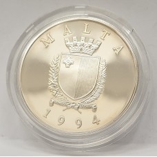 MALTA 1994 . FIVE 5 LIRA . SILVER PROOF COIN